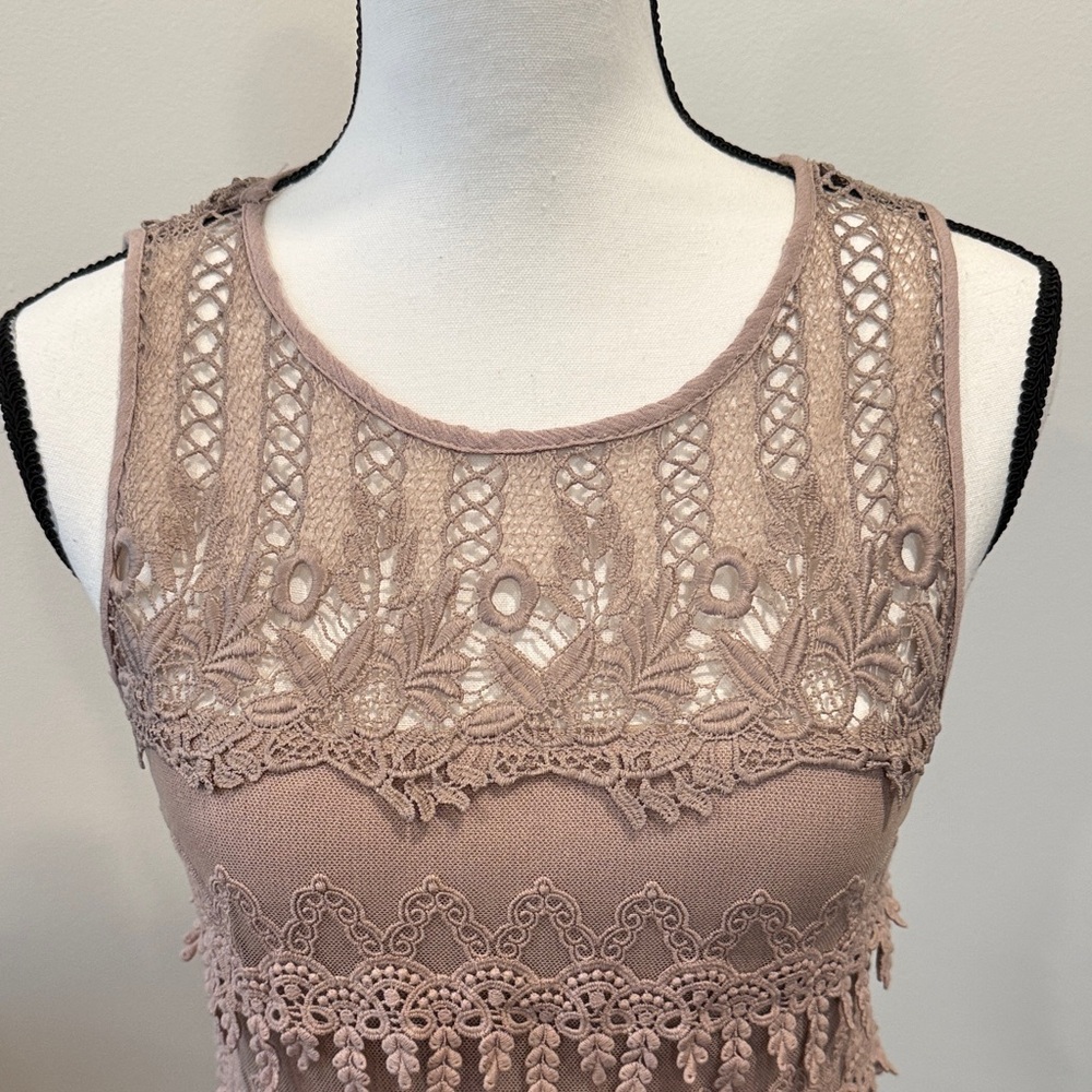 Southern Fried Chics Lace Trim Sleeveless Dress Size Medium - Picture 2 of 11
